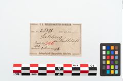 Etikett zu Bronzemelonenarmreif (NHMW-PRAE-025371)